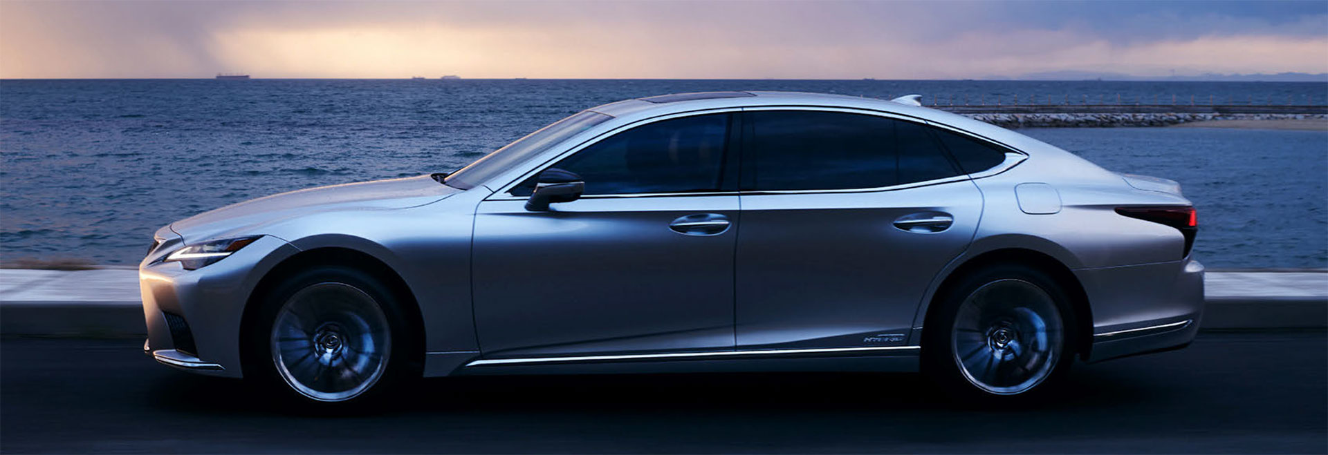 Lustrous-Silver-Lexus-LS-500h-Driving