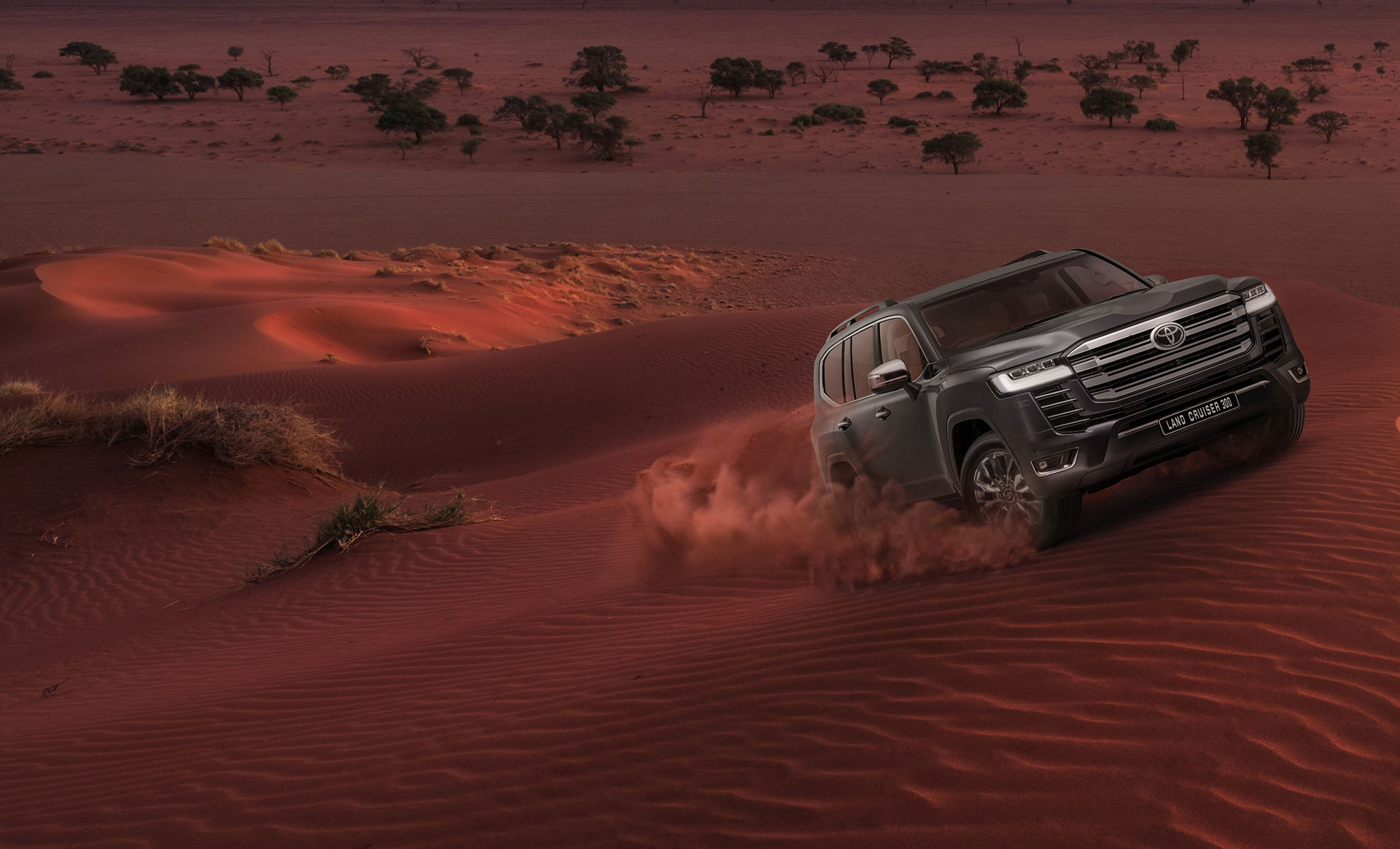 View of Toyota Land Cruiser 300 off-road