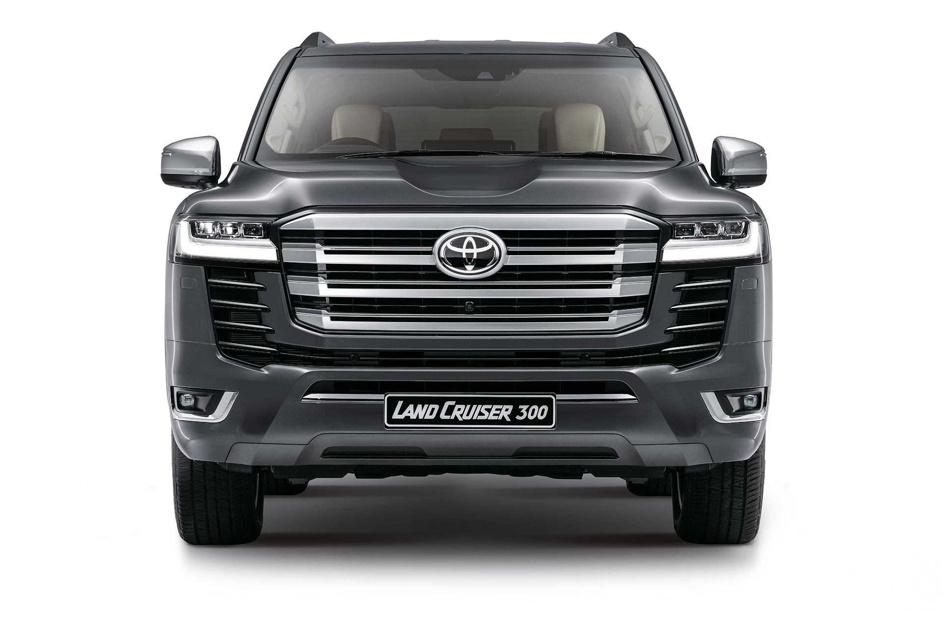Front view of Toyota Land Cruiser 300
