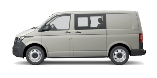 Side profile of VW Transporter Crew Bus
