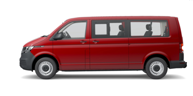 Side profile of VW Transporter Crew Bus
